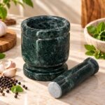 Green Marble Mortar & Pestle - Image 5