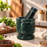 Green Marble Mortar & Pestle - Image 3