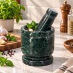 Green Marble Mortar & Pestle - Image 2