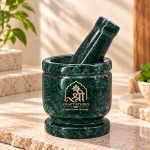 Green Marble Mortar Pestle