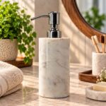 White Marble Soap Dispenser – Plain - Image 6