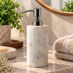 White Marble Soap Dispenser – Plain - Image 5