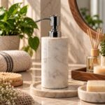 White Marble Soap Dispenser – Plain - Image 3