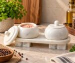 White Marble Jar Set with Tray - Image 4